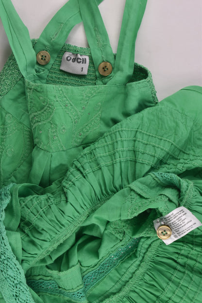 Ouch Size 1 Green Lace Details Dress