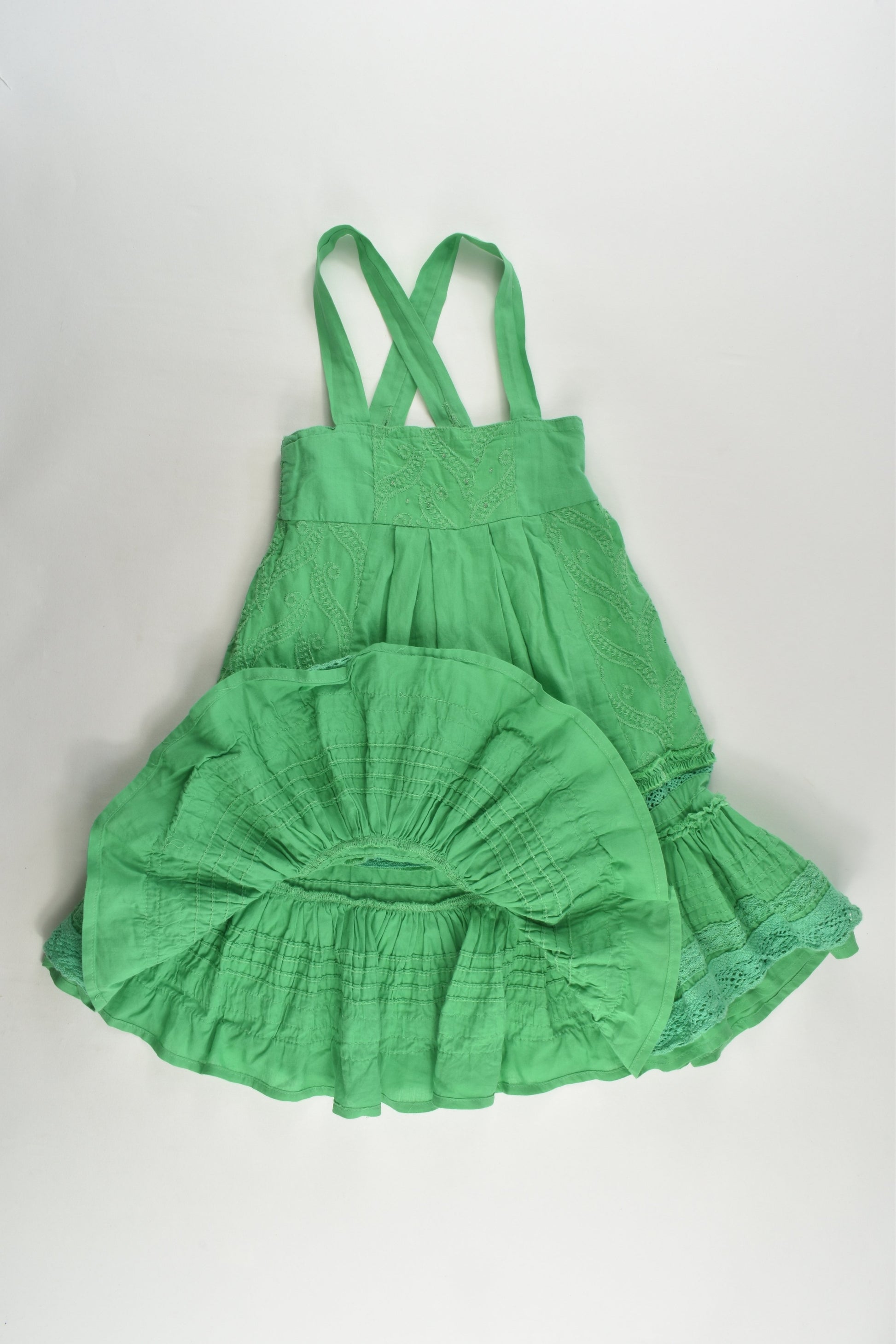 Ouch Size 1 Green Lace Details Dress