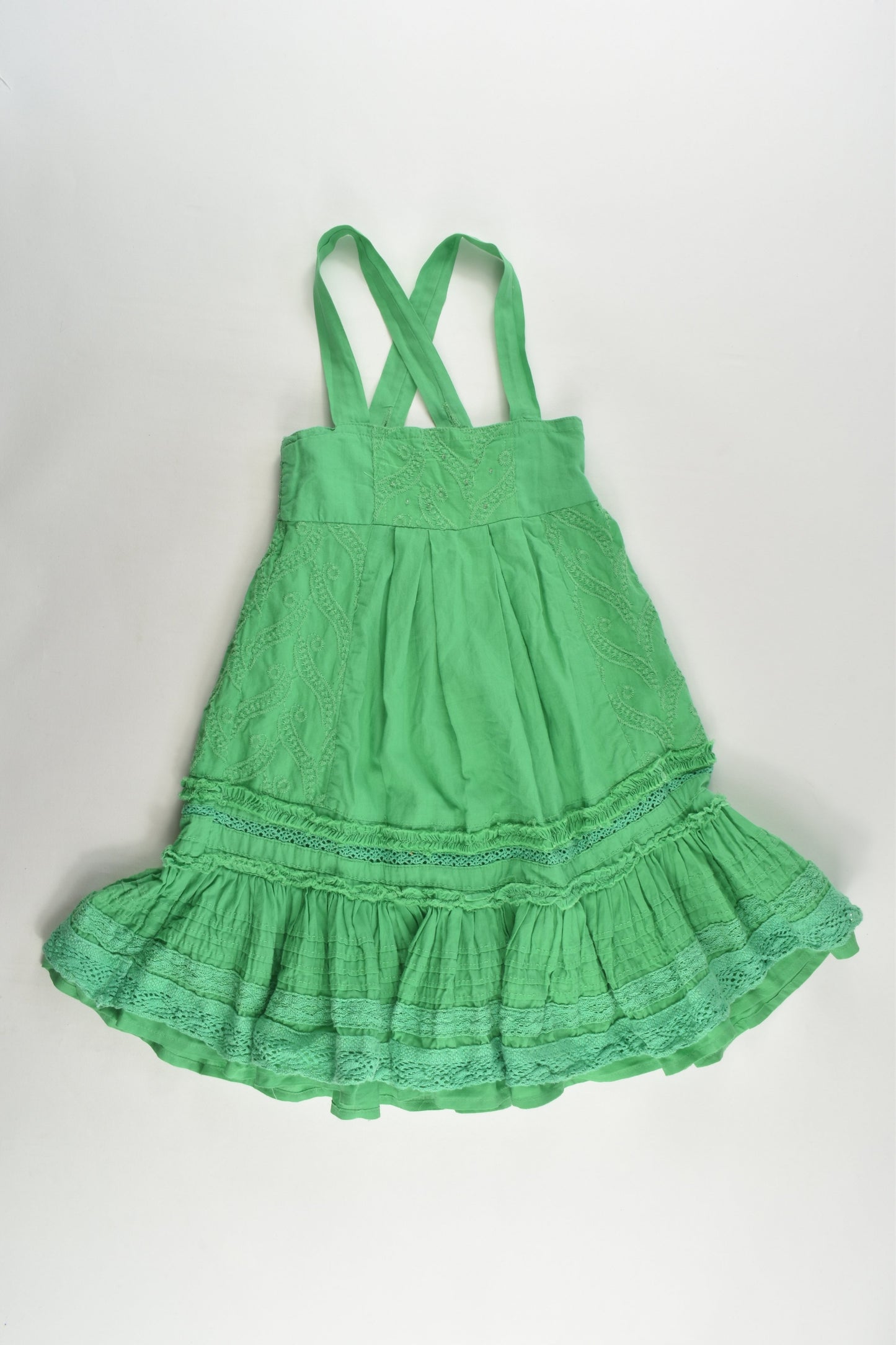 Ouch Size 1 Green Lace Details Dress