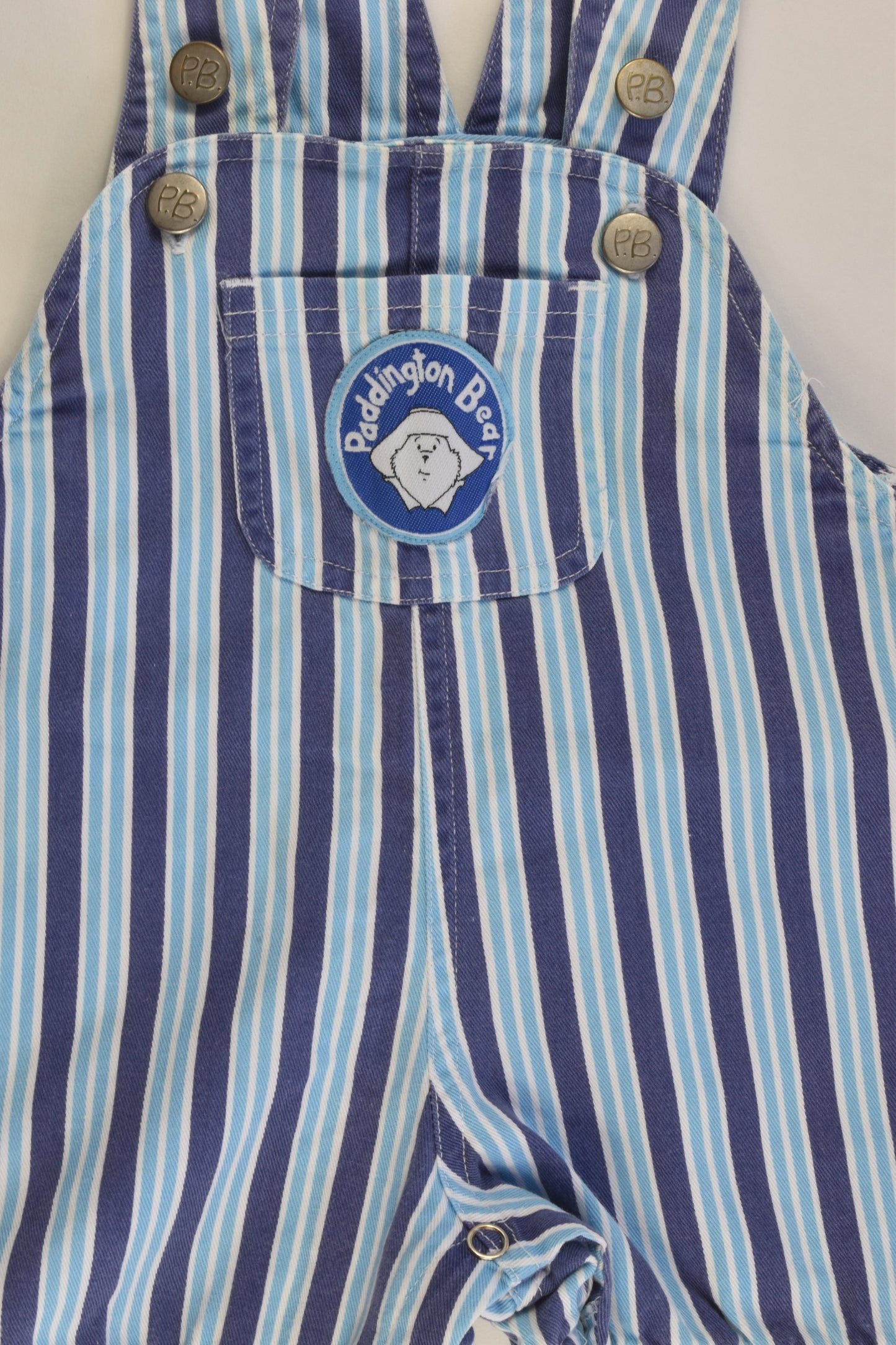 Paddington Bear Size 00 Short Striped Overalls