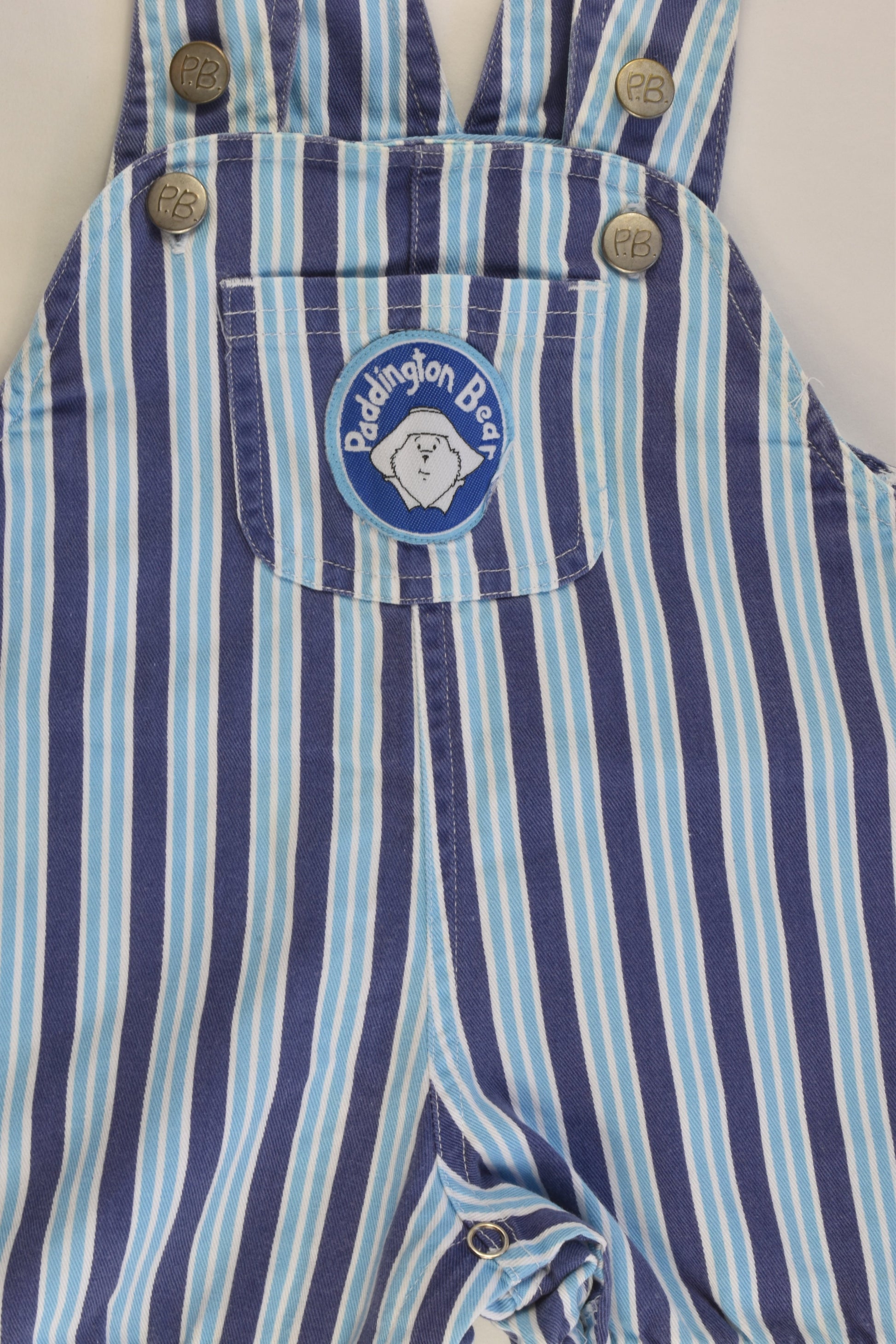 Paddington Bear Size 00 Short Striped Overalls
