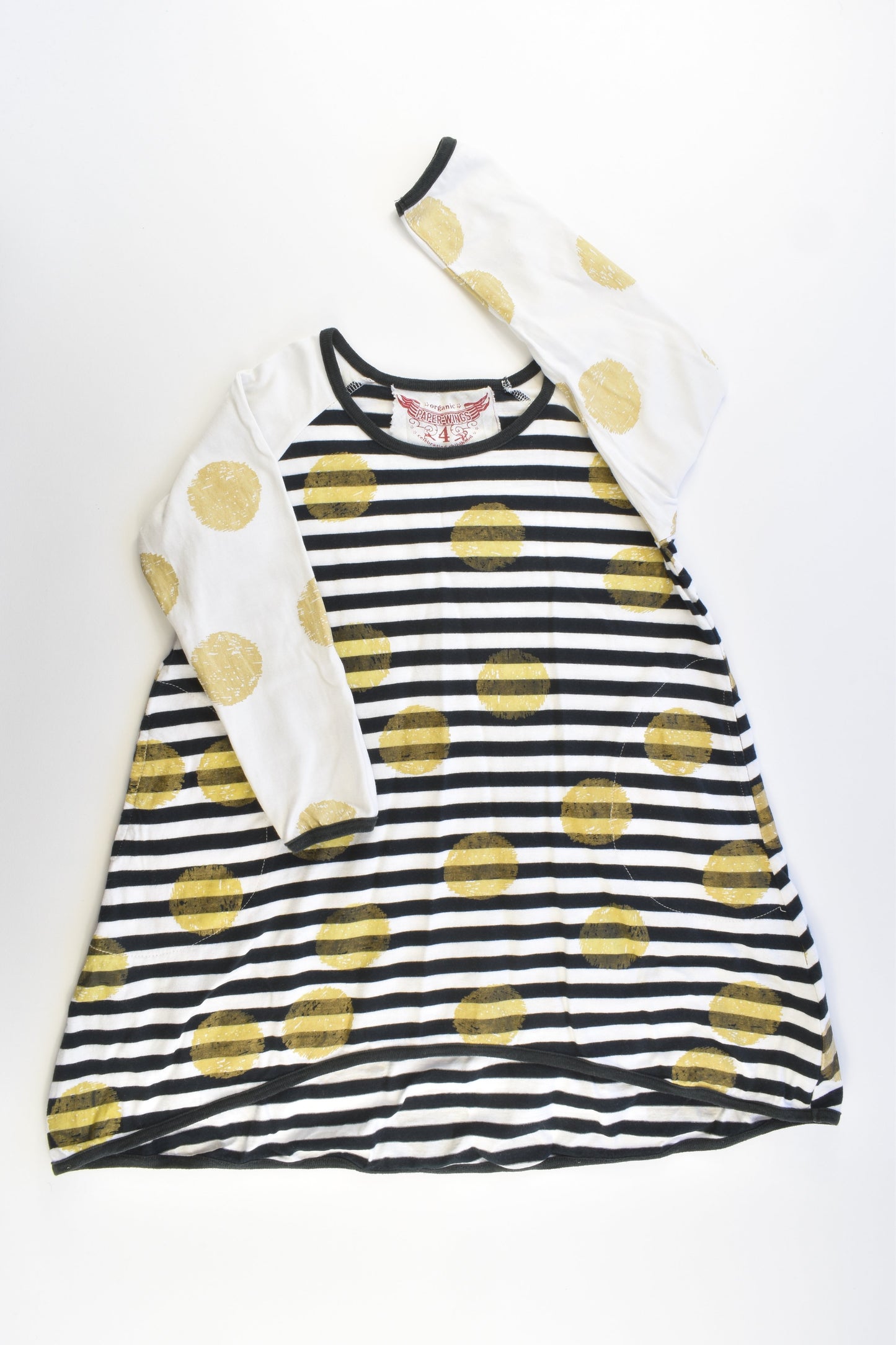 Paper Wings Size 4 Stripes and Dots Dress