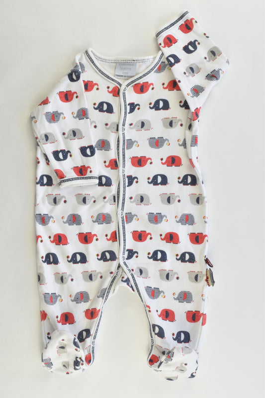 Papoose Size 000 Elephant Footed Romper