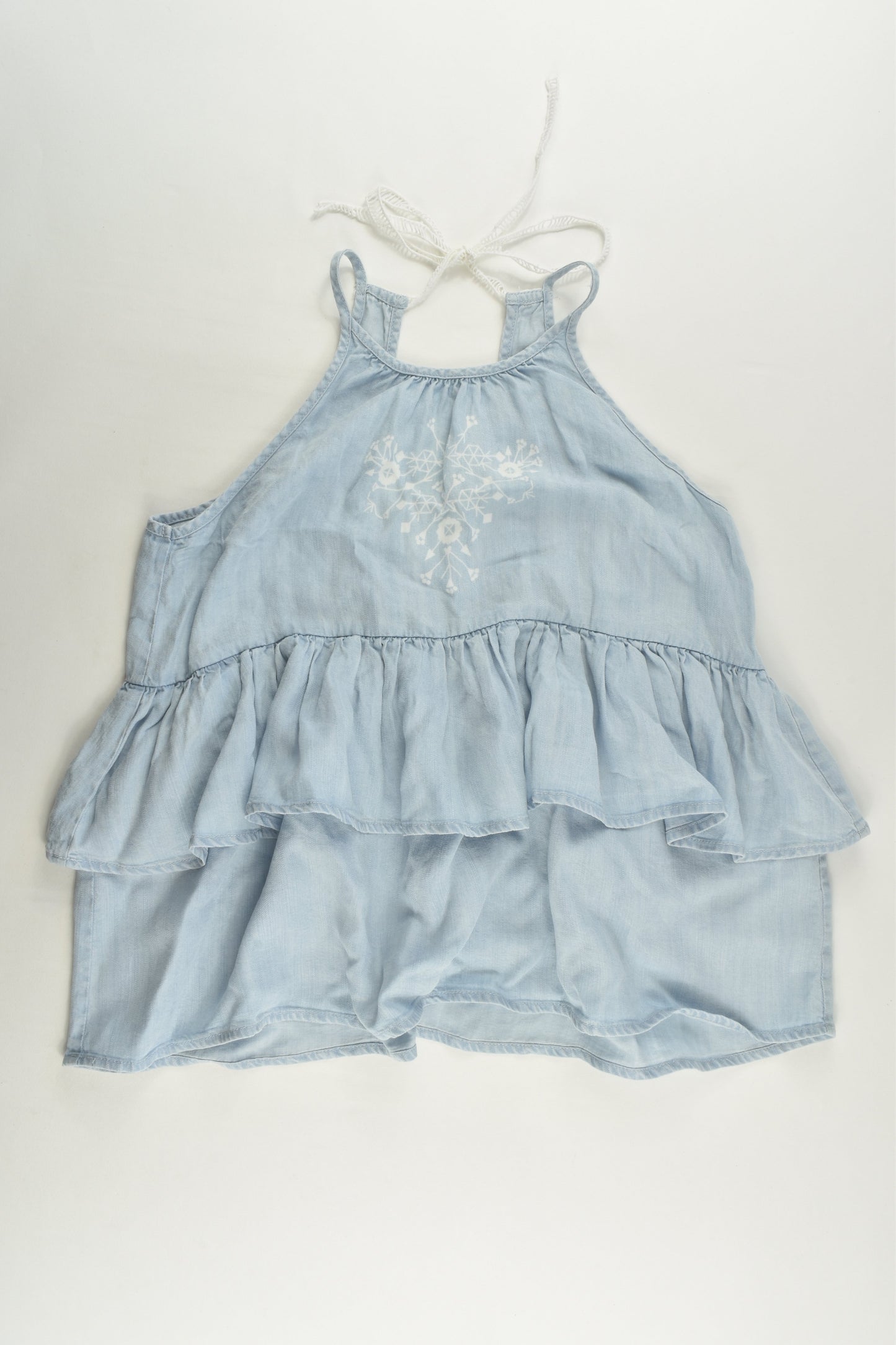 Pavement Size 12 Ruffle and Lace Lightweight Denim Top