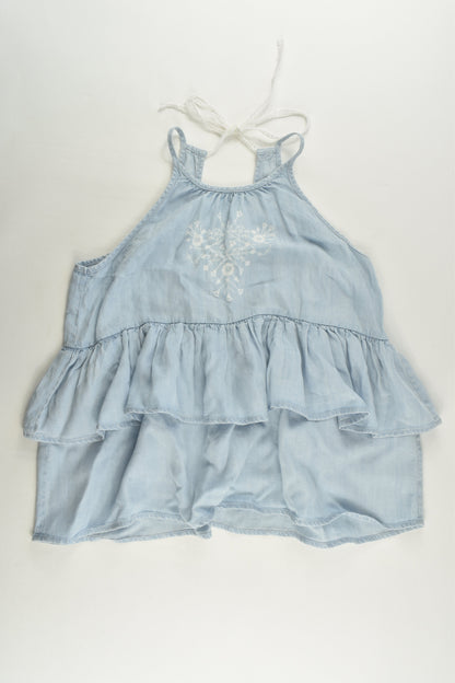 Pavement Size 12 Ruffle and Lace Lightweight Denim Top