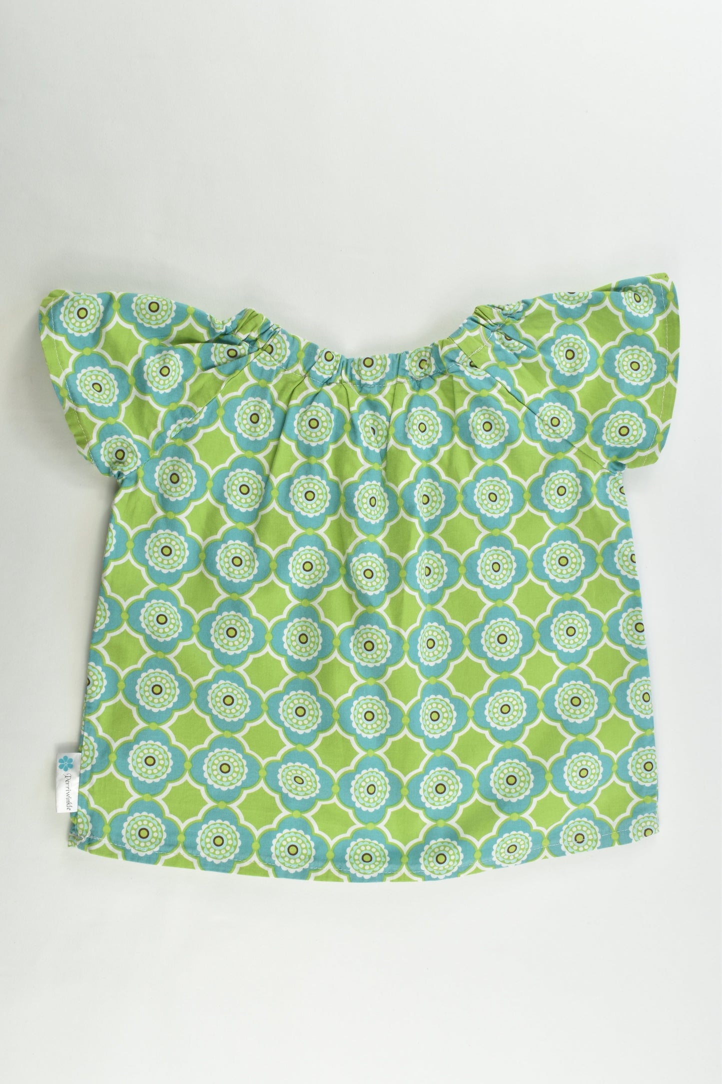 Perriwinkle Size approx 2 Handmade Floral Blouse