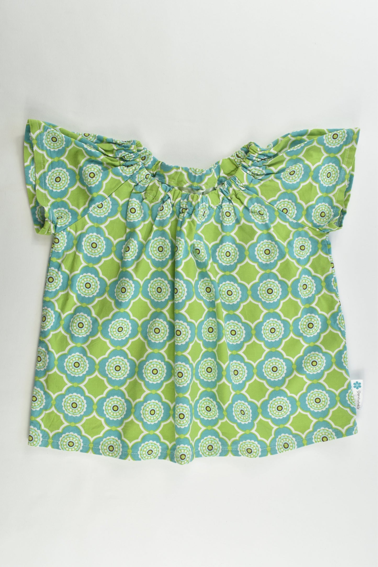 Perriwinkle Size approx 2 Handmade Floral Blouse