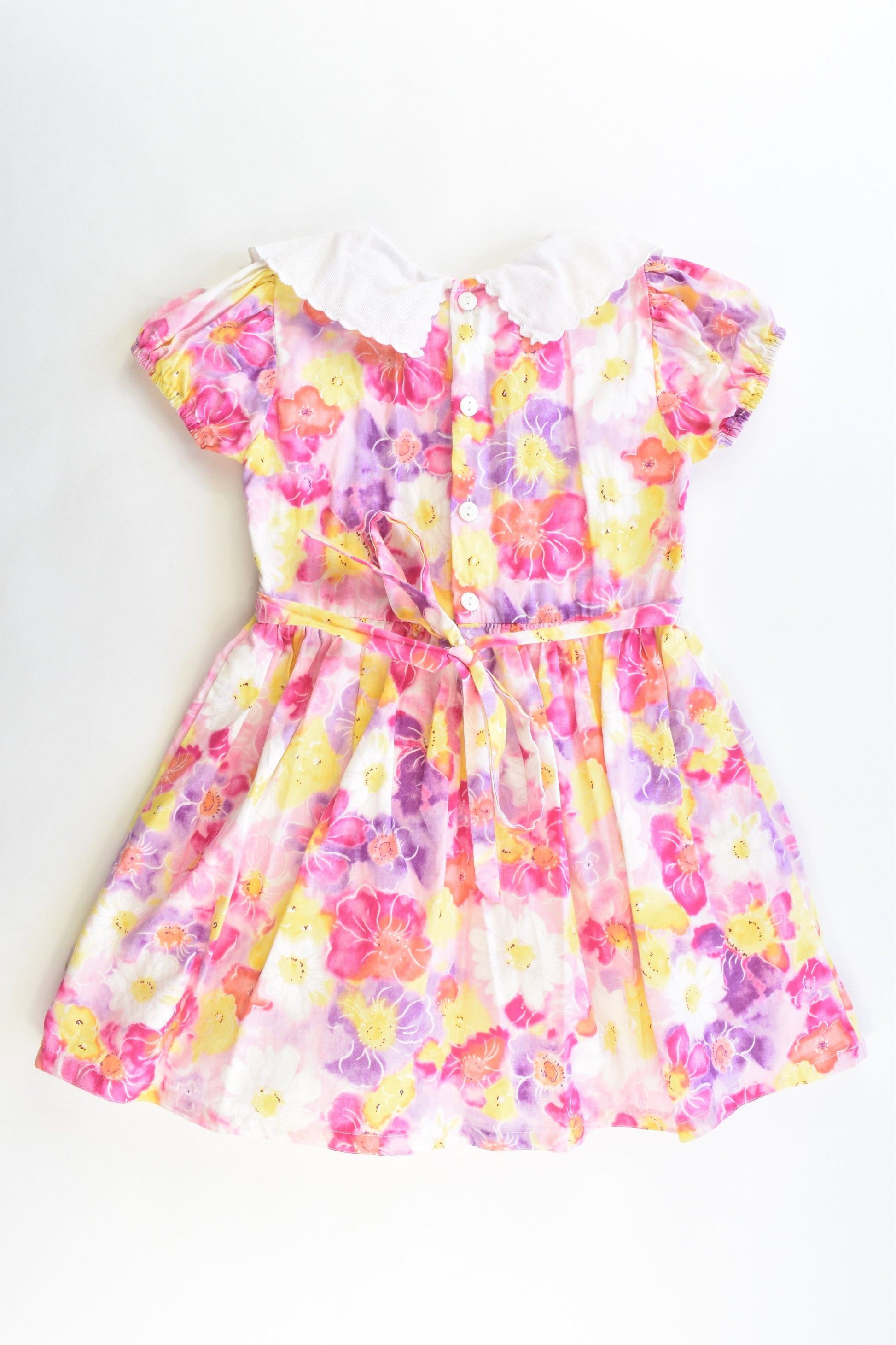 Petals Size approx 2 Floral Smocked Lined Dress