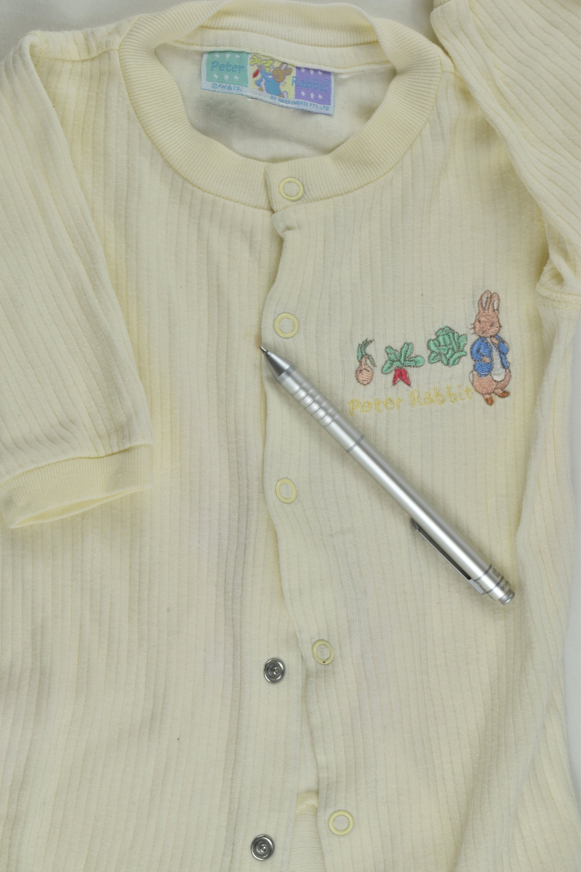 peter Rabbit Size approx 00 Footed Romper