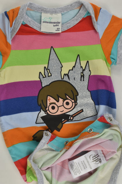 Peter Alexander Size 000 (0/3 months) Rainbow Stripes Harry Potter Short Romper