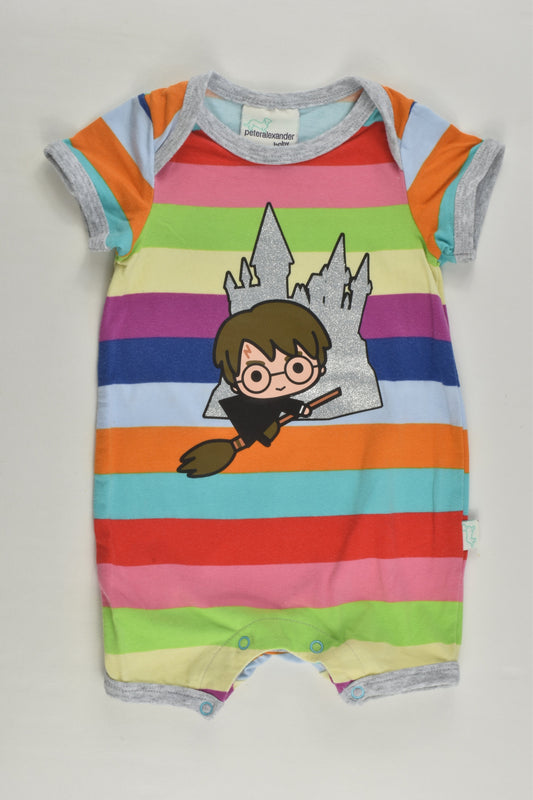 Peter Alexander Size 000 (0/3 months) Rainbow Stripes Harry Potter Short Romper