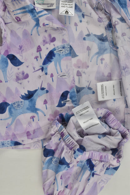 Peter Alexander Size 000 Unicorn Pyjamas