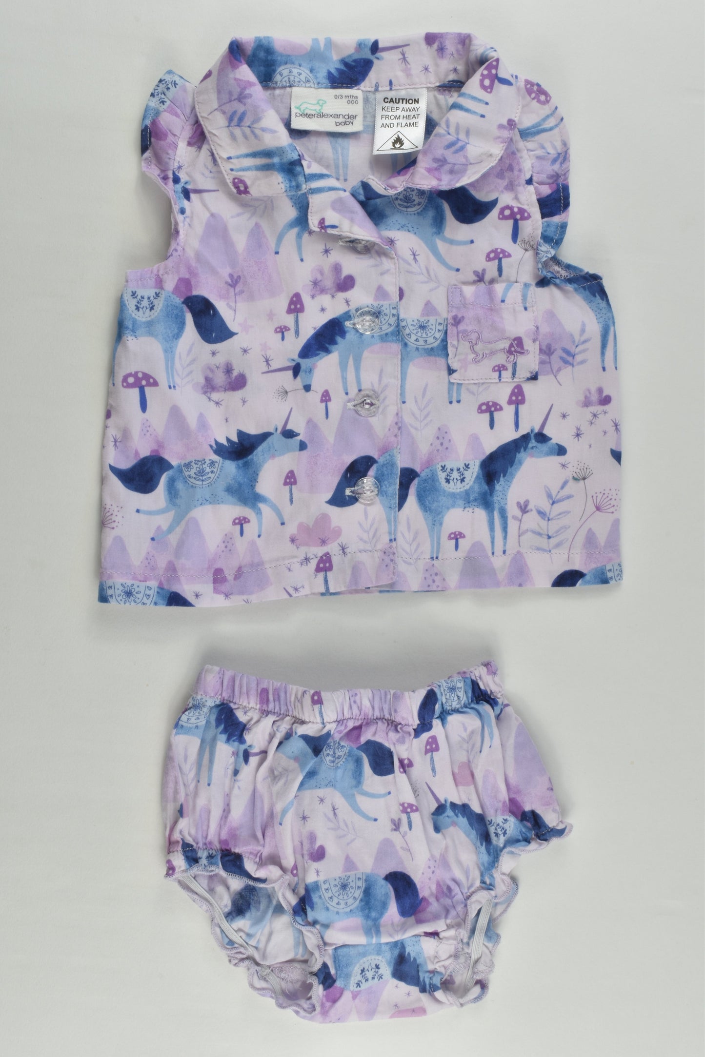 Peter Alexander Size 000 Unicorn Pyjamas
