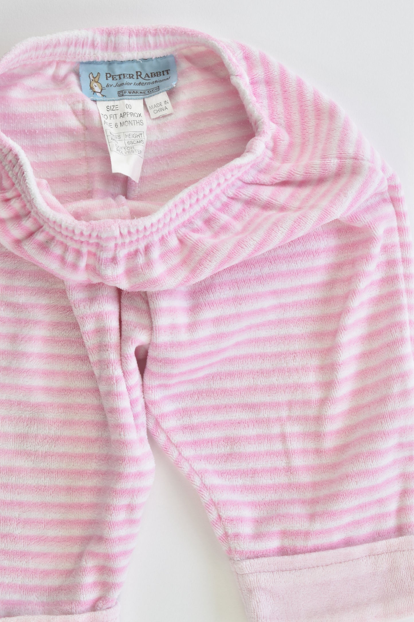 Peter Rabbit Size 00 (6 months) Striped Velour Pants