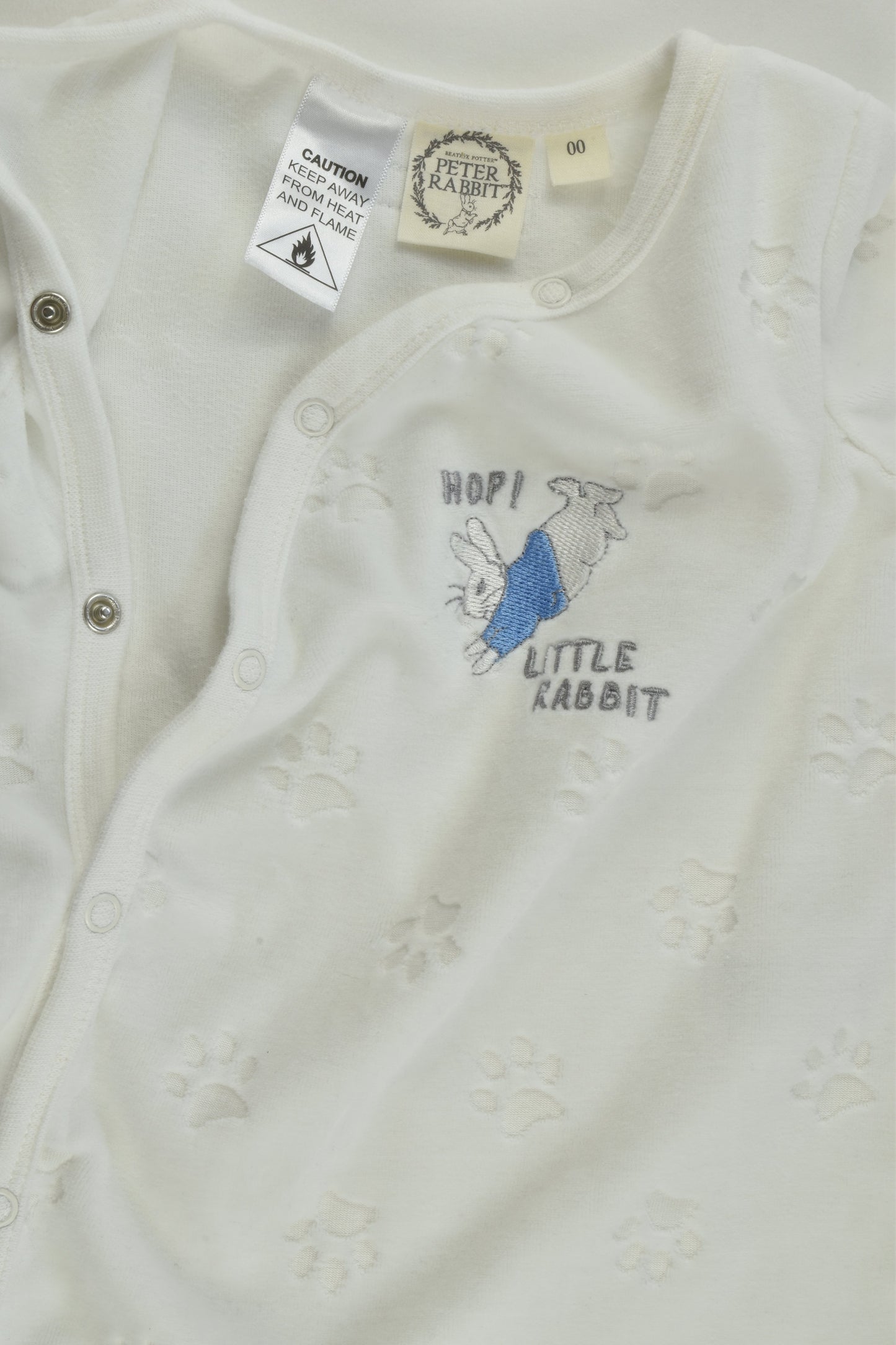 Peter Rabbit Size 00 Footed Velour Romper