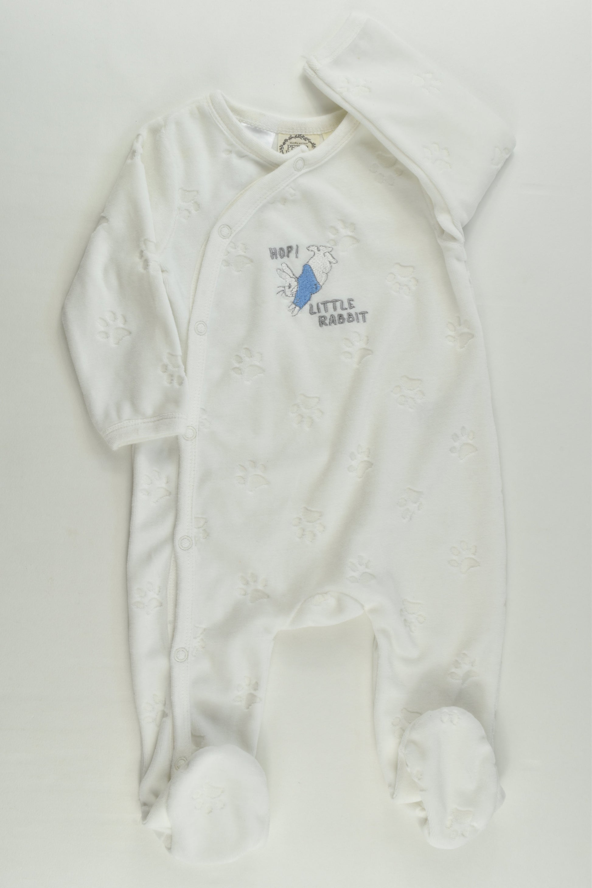 Peter Rabbit Size 00 Footed Velour Romper