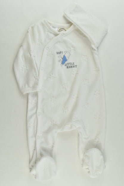 Peter Rabbit Size 00 Footed Velour Romper