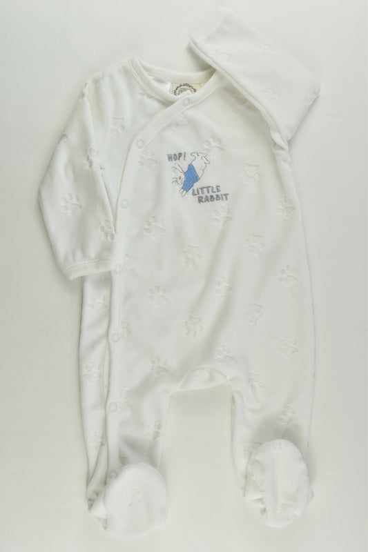 Peter Rabbit Size 00 Footed Velour Romper