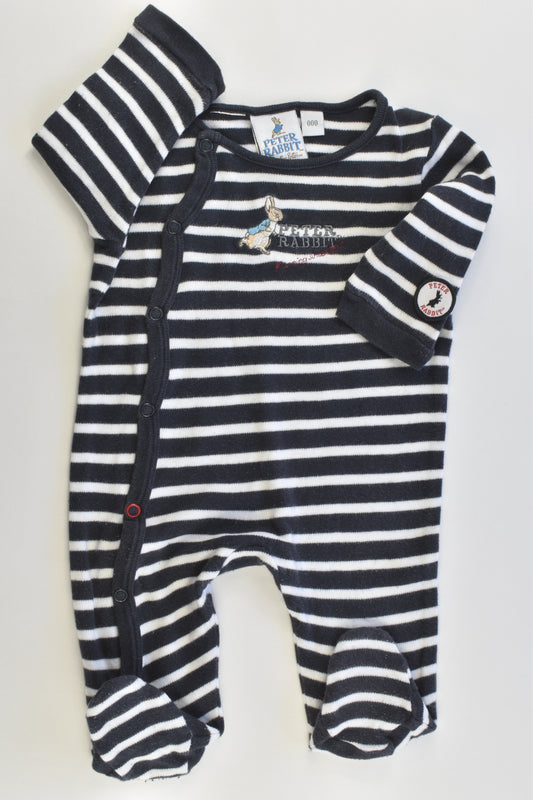 Peter Rabbit Size 000 Striped Footed Romper