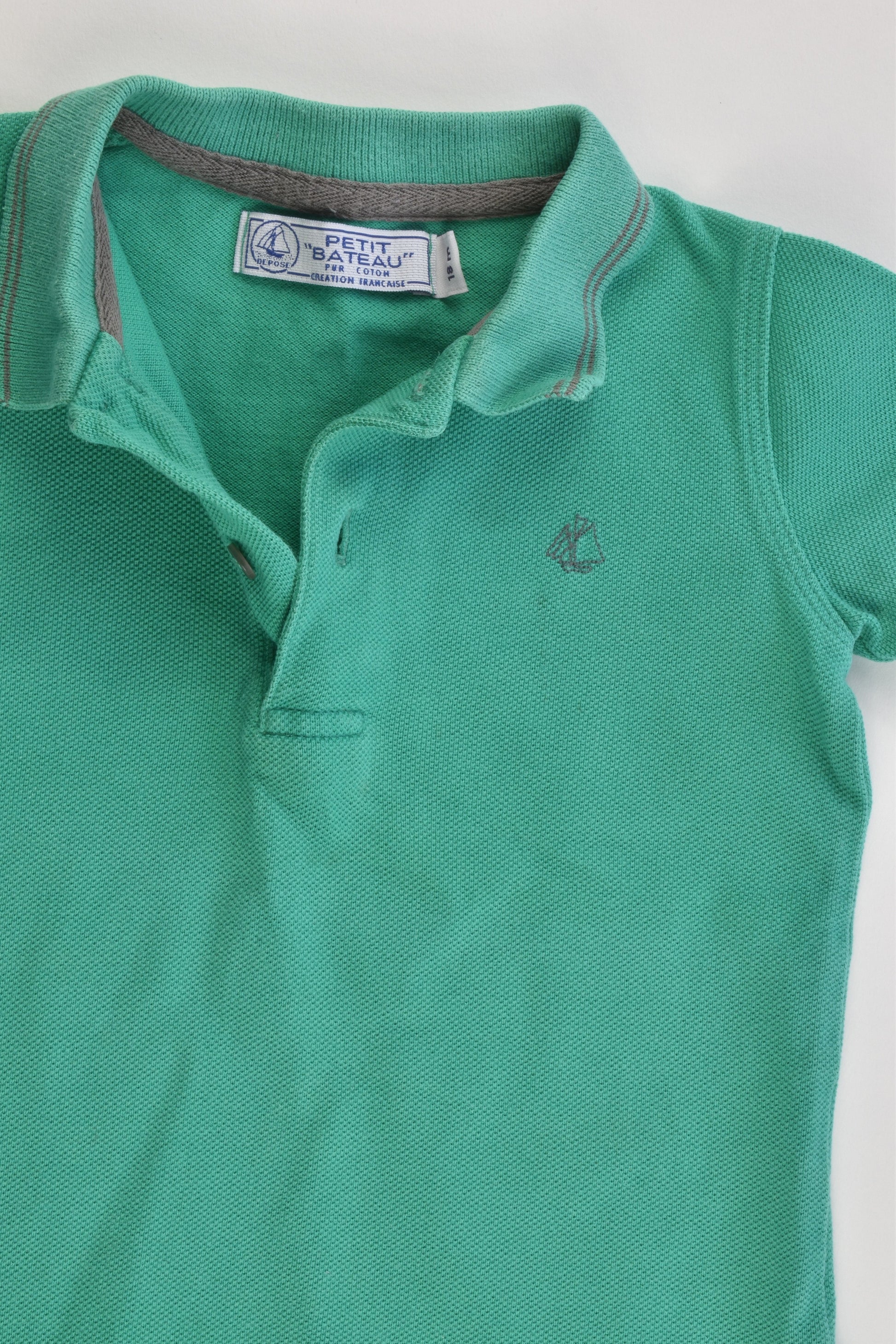 Petit Bateau (France) Size 0-1 (18 months, 81 cm) Collared T-shirt