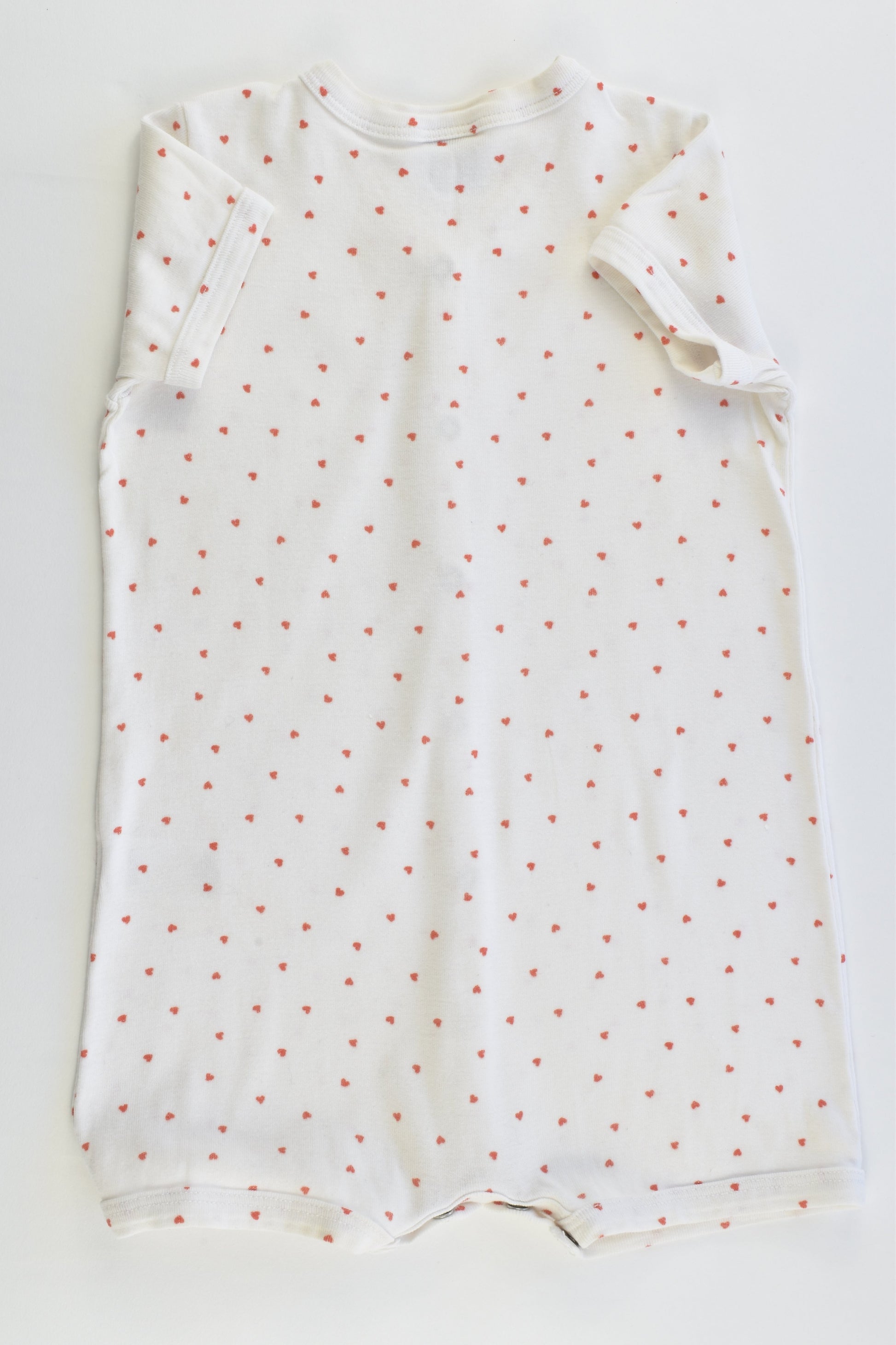 Petit Bateau (France) Size 0-1 (18 months, 81 cm) Love Hearts Short Romper