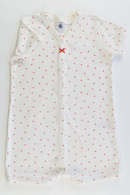 Petit Bateau (France) Size 0-1 (18 months, 81 cm) Love Hearts Short Romper