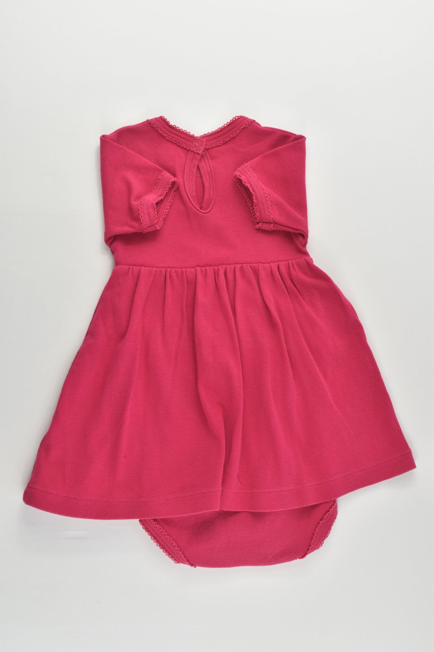 Petit Bateau (France) Size 0 (12 months, 74 cm) Dress with Bodysuit Underneath