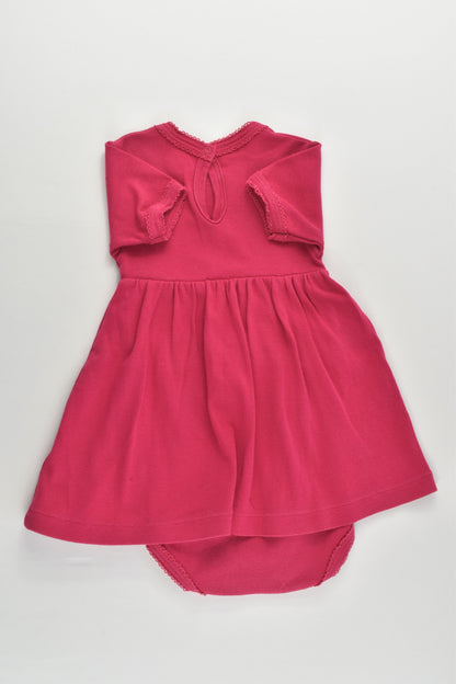 Petit Bateau (France) Size 0 (12 months, 74 cm) Dress with Bodysuit Underneath