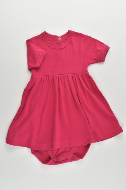 Petit Bateau (France) Size 0 (12 months, 74 cm) Dress with Bodysuit Underneath