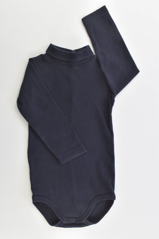 Petit Bateau (France) Size 0 (12 months, 74 cm) Polo Neck Bodysuit