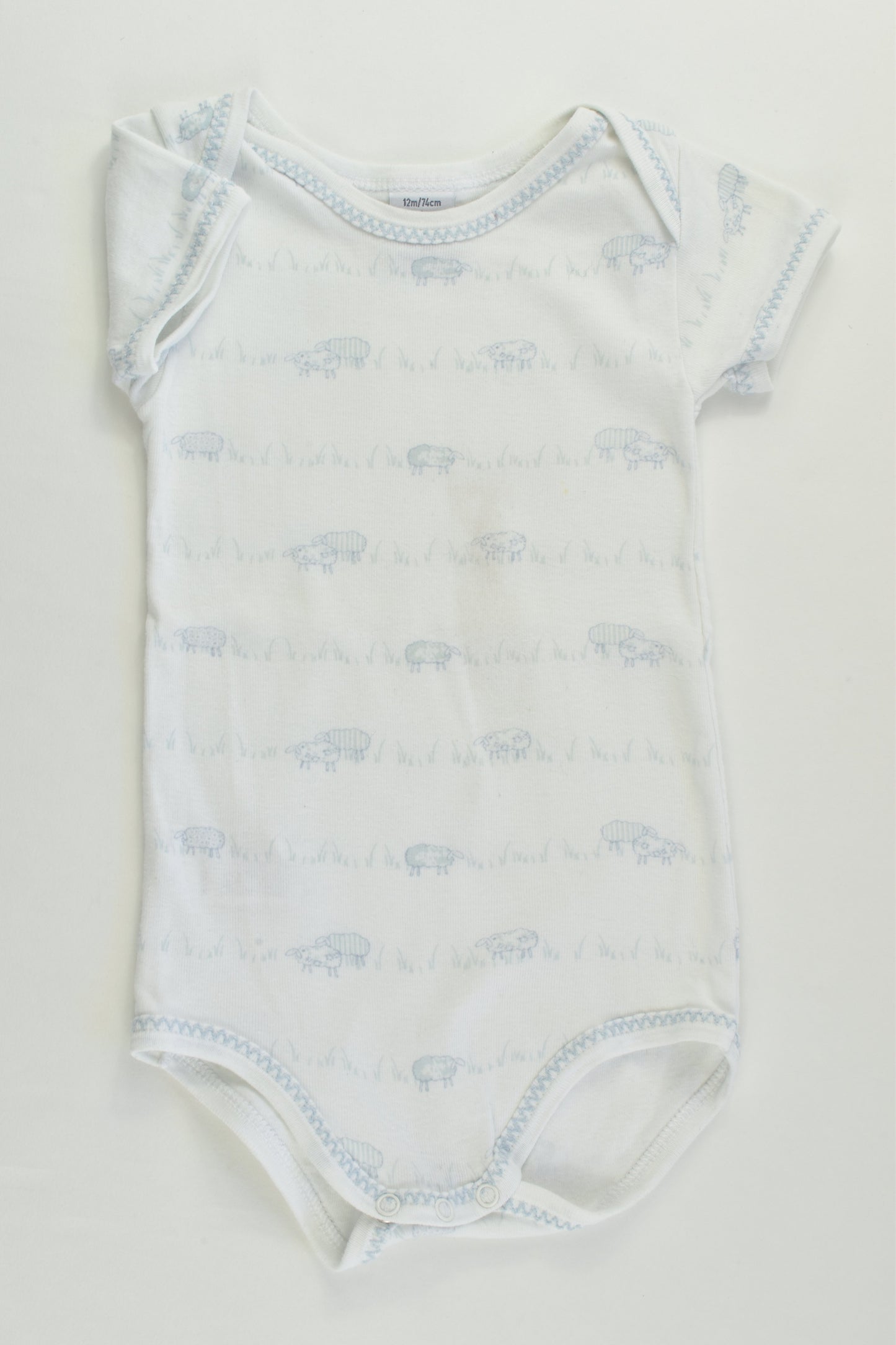 Petit Bateau (France) Size 0 (12 months, 74 cm) Sheep Bodysuit