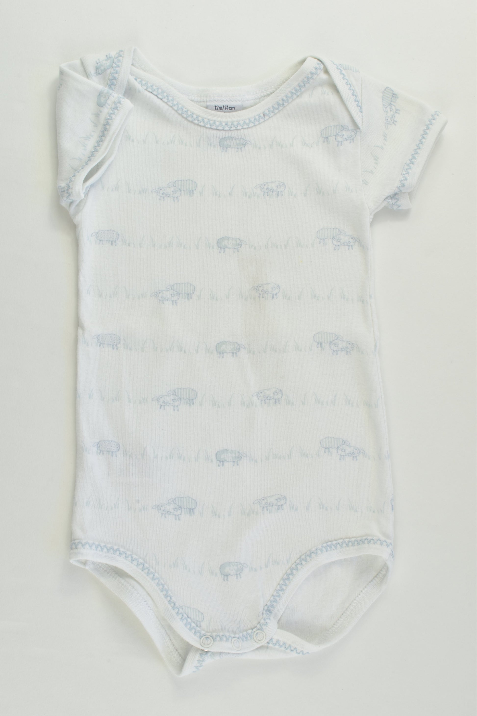 Petit Bateau (France) Size 0 (12 months, 74 cm) Sheep Bodysuit