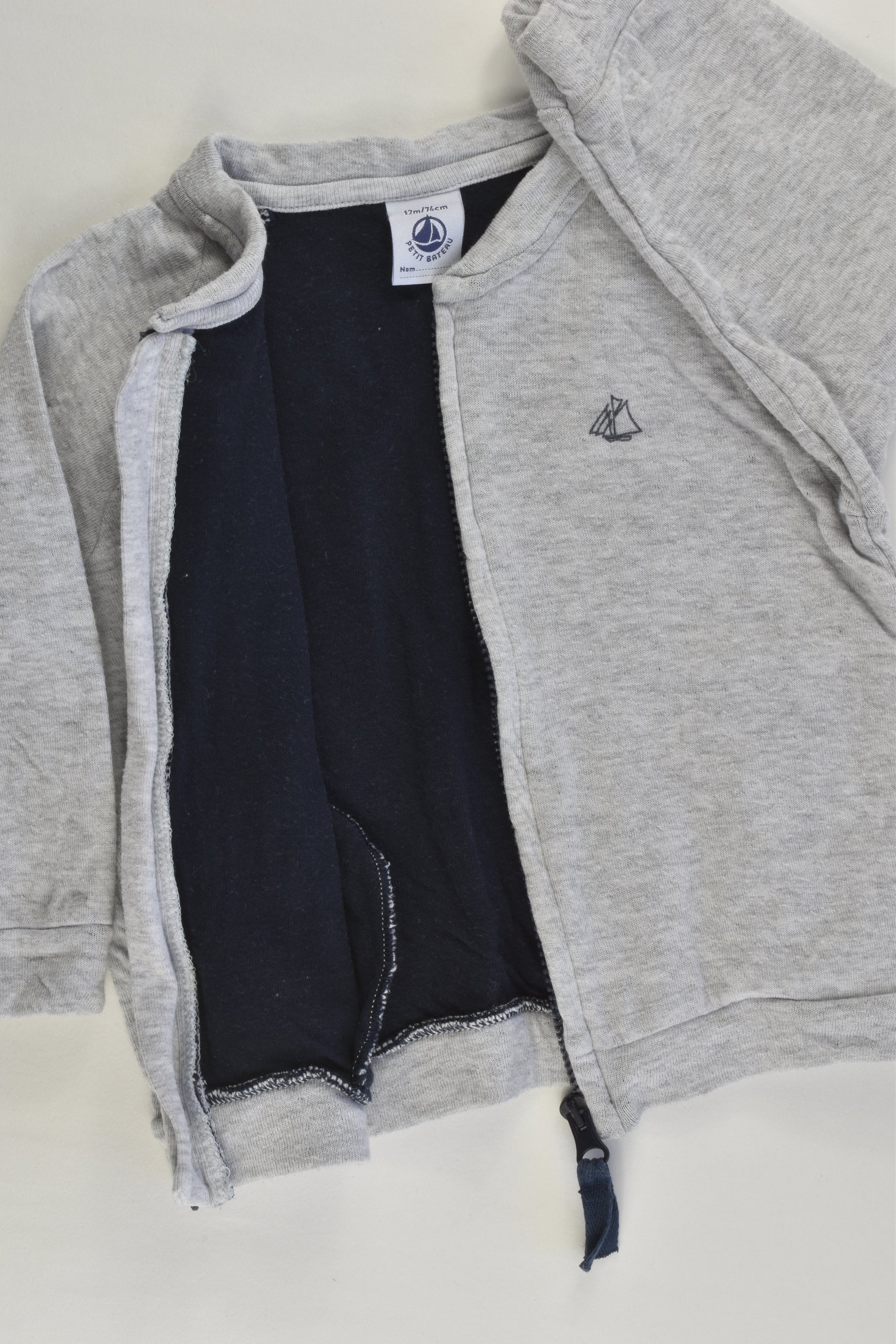 Petit Bateau (France) Size 0 (12 months) Zip Jumper