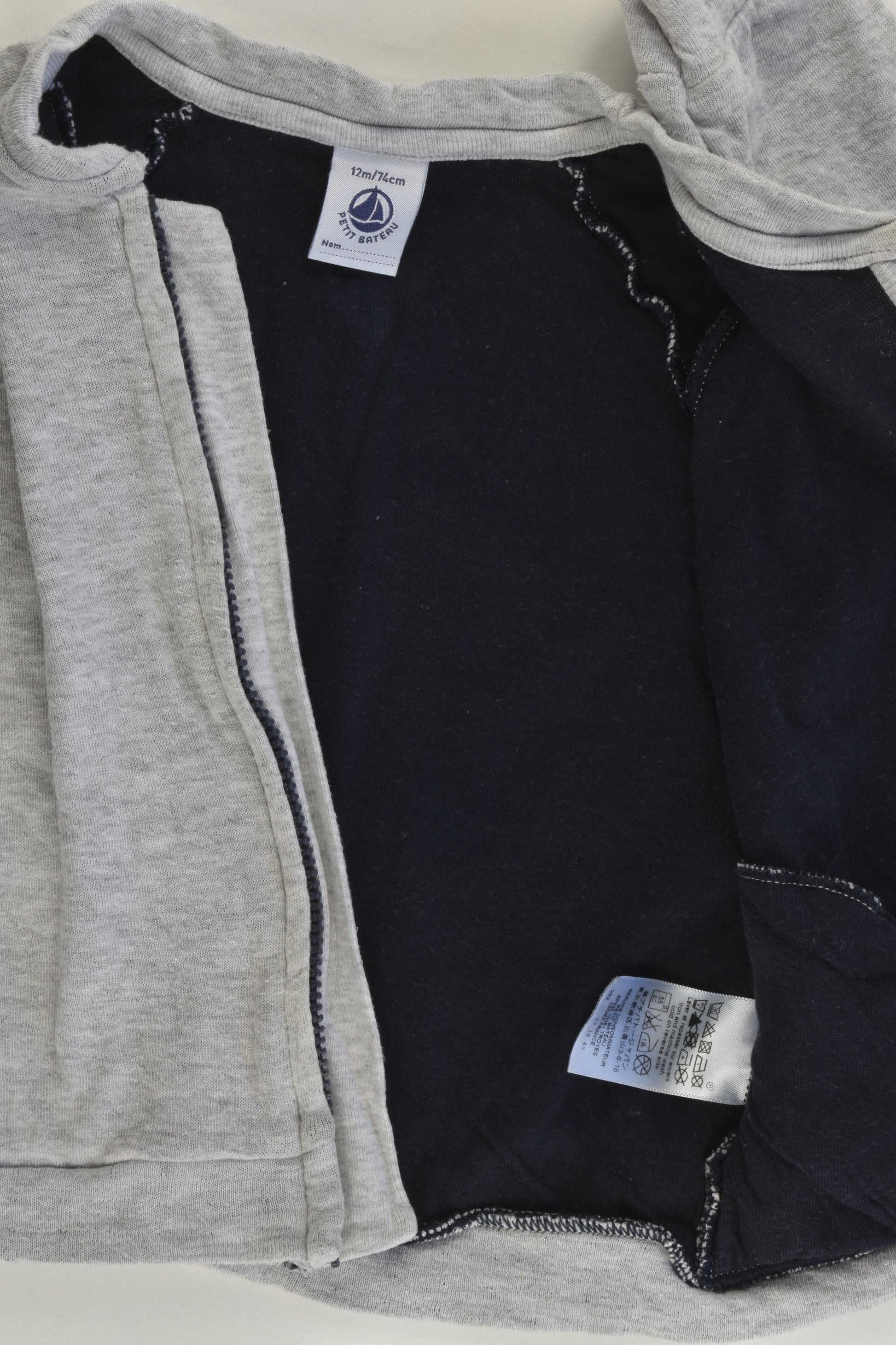 Petit Bateau (France) Size 0 (12 months) Zip Jumper