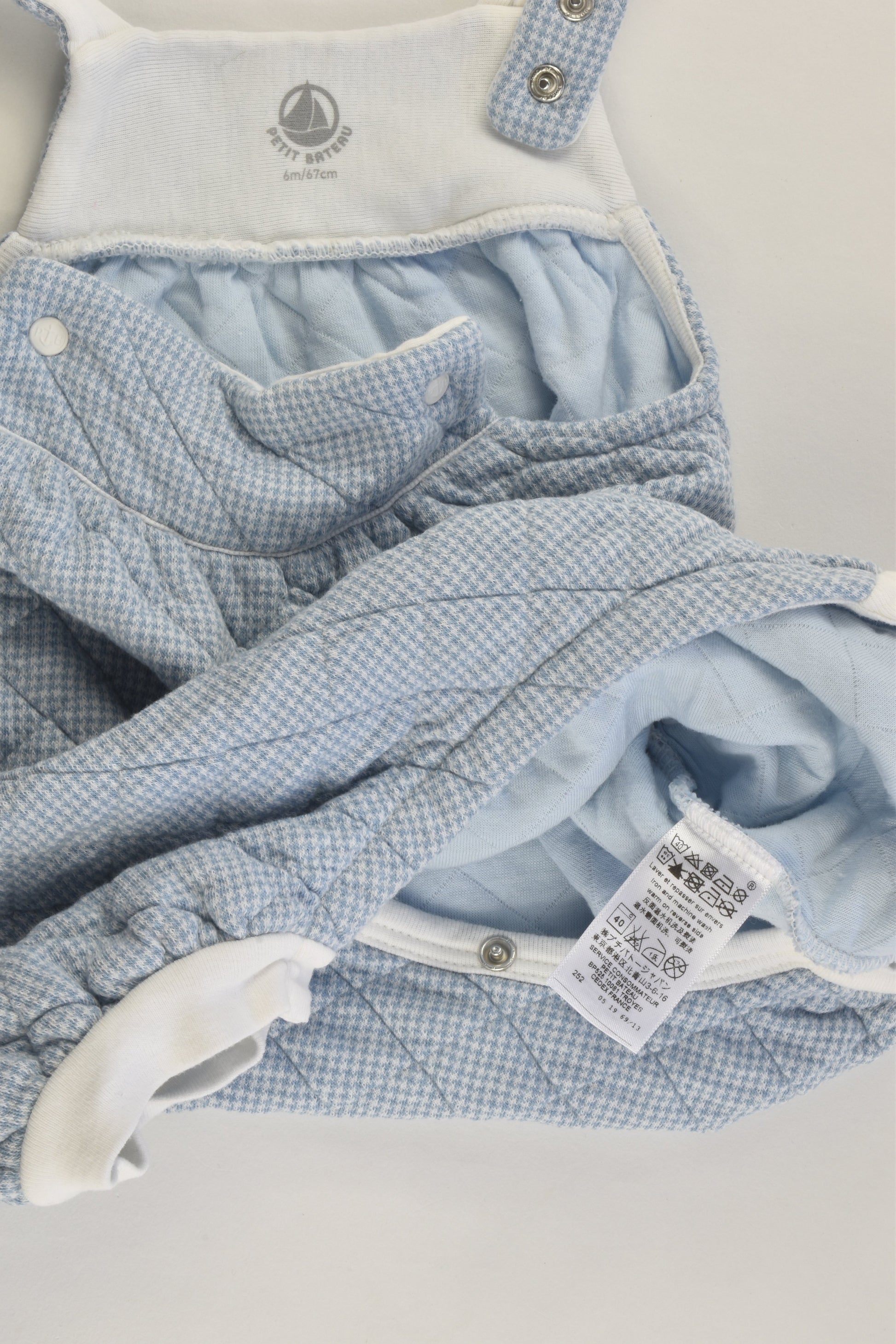 Petit Bateau (France) Size 00 (6 months, 67 cm) Short Overalls