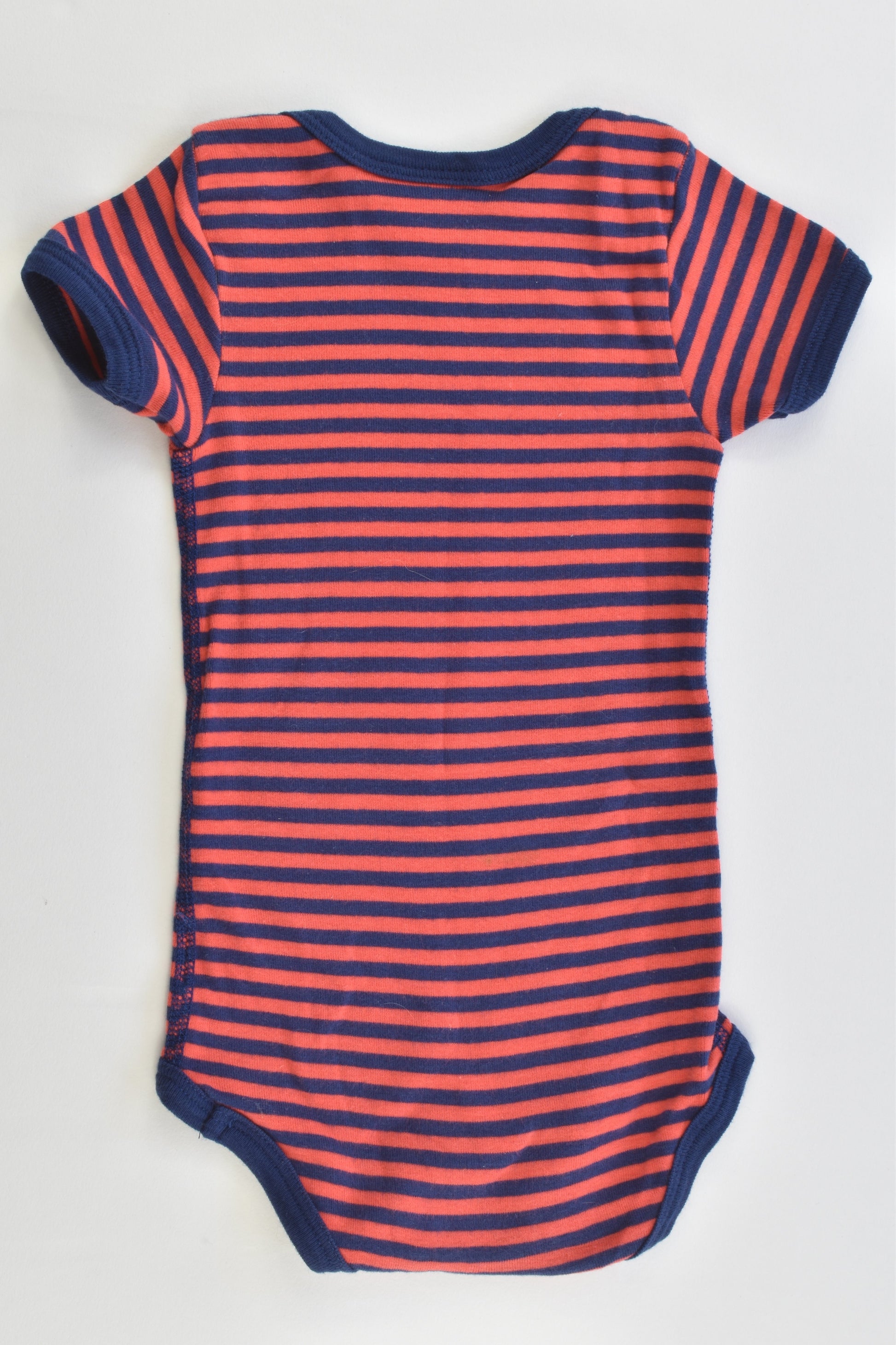 Petit Bateau (France) Size 00 (6 months, 67 cm) Striped Anchor Bodysuit