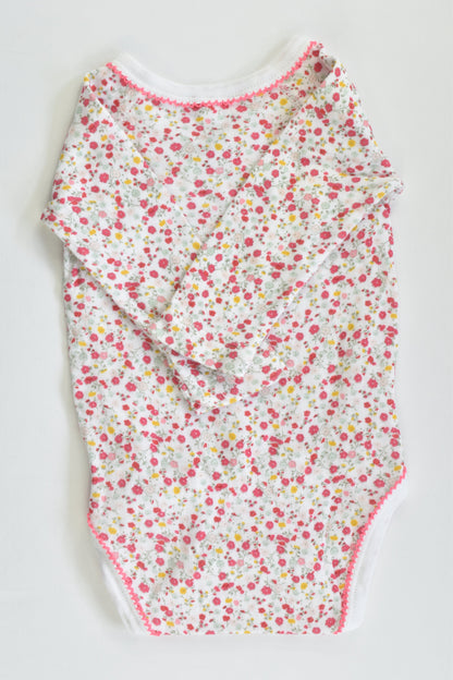 Petit Bateau (France) Size 000 (3 months, 60 cm) Floral Bodysuit