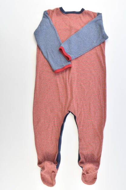 Petit Bateau (France) Size 1-2 (24 months, 86 cm) Striped Footed Romper