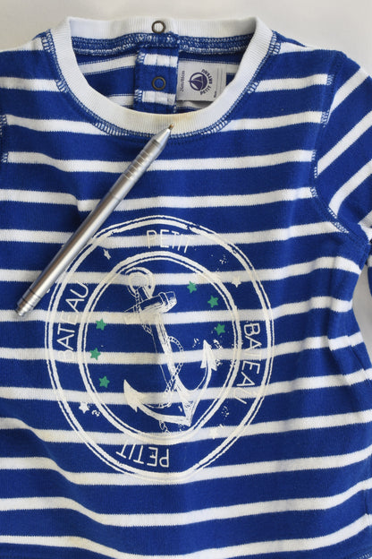 Petit Bateau (France) Size 1 (24 months, 86 cm) Striped Anchor Sweater