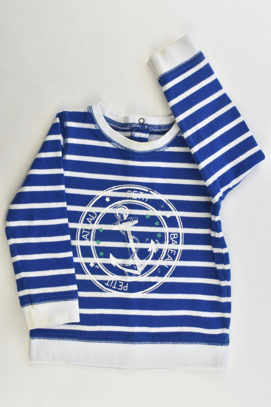 Petit Bateau (France) Size 1 (24 months, 86 cm) Striped Anchor Sweater
