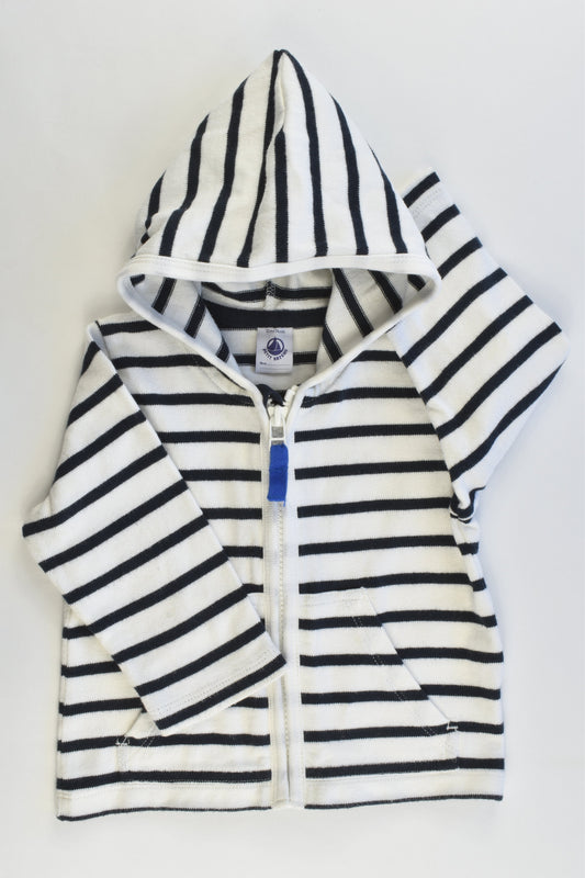 Petit Bateau (France) Size 12 months (74 cm) Striped Hooded Jumper