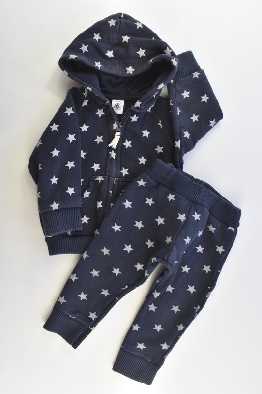 Petit Bateau (France) Size 18 months (81 cm) Stars Hooded Jumper and Trackpants