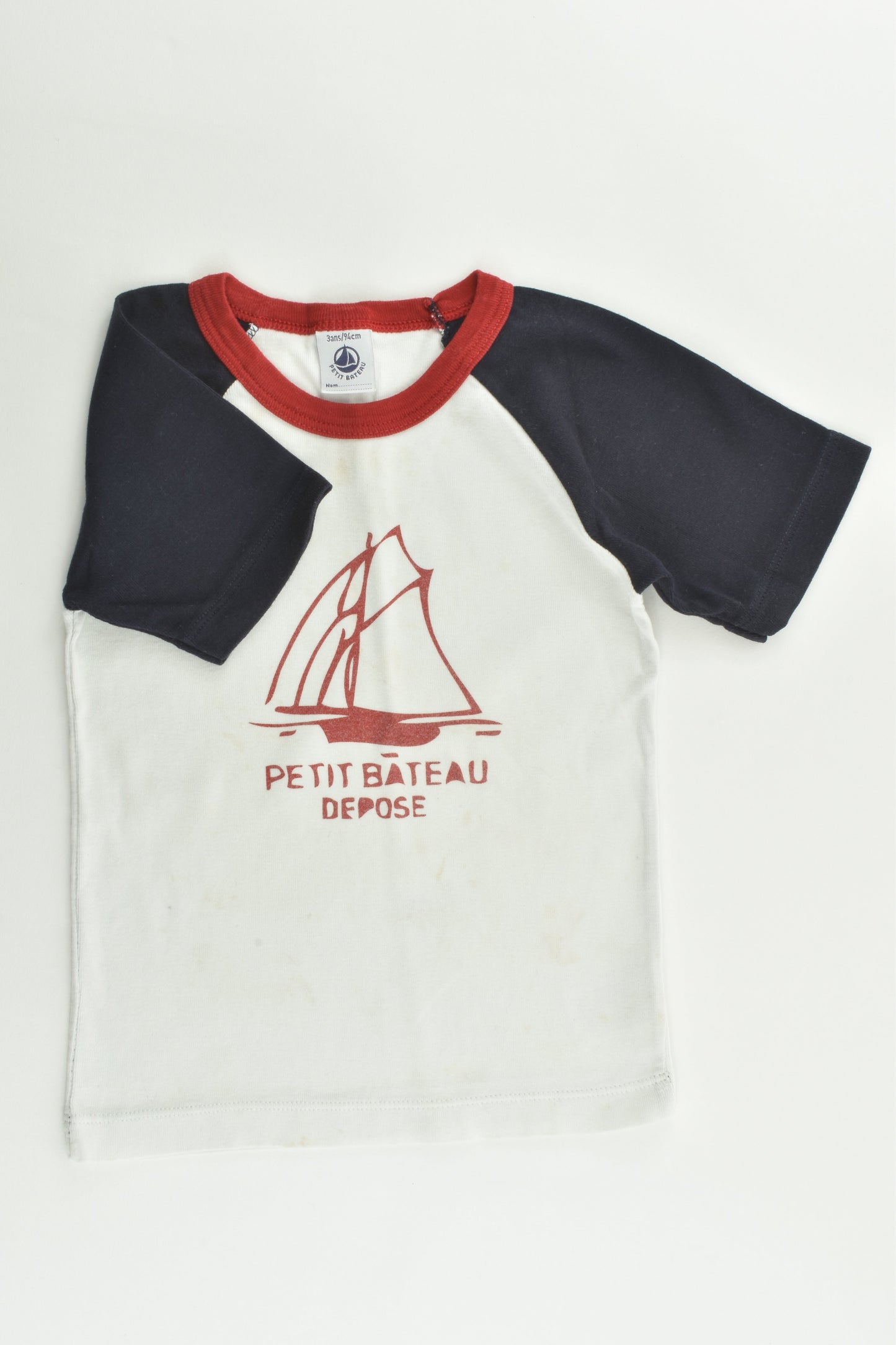 Petit Bateau (France) Size 2-3 (3 years, 94 cm) 'Petit Bateau Depose' T-shirt