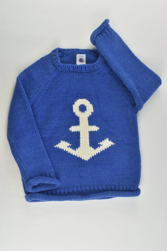 Petit Bateau (France) Size 2-3 (3 years, 95 cm) Knitted Nautical Jumper