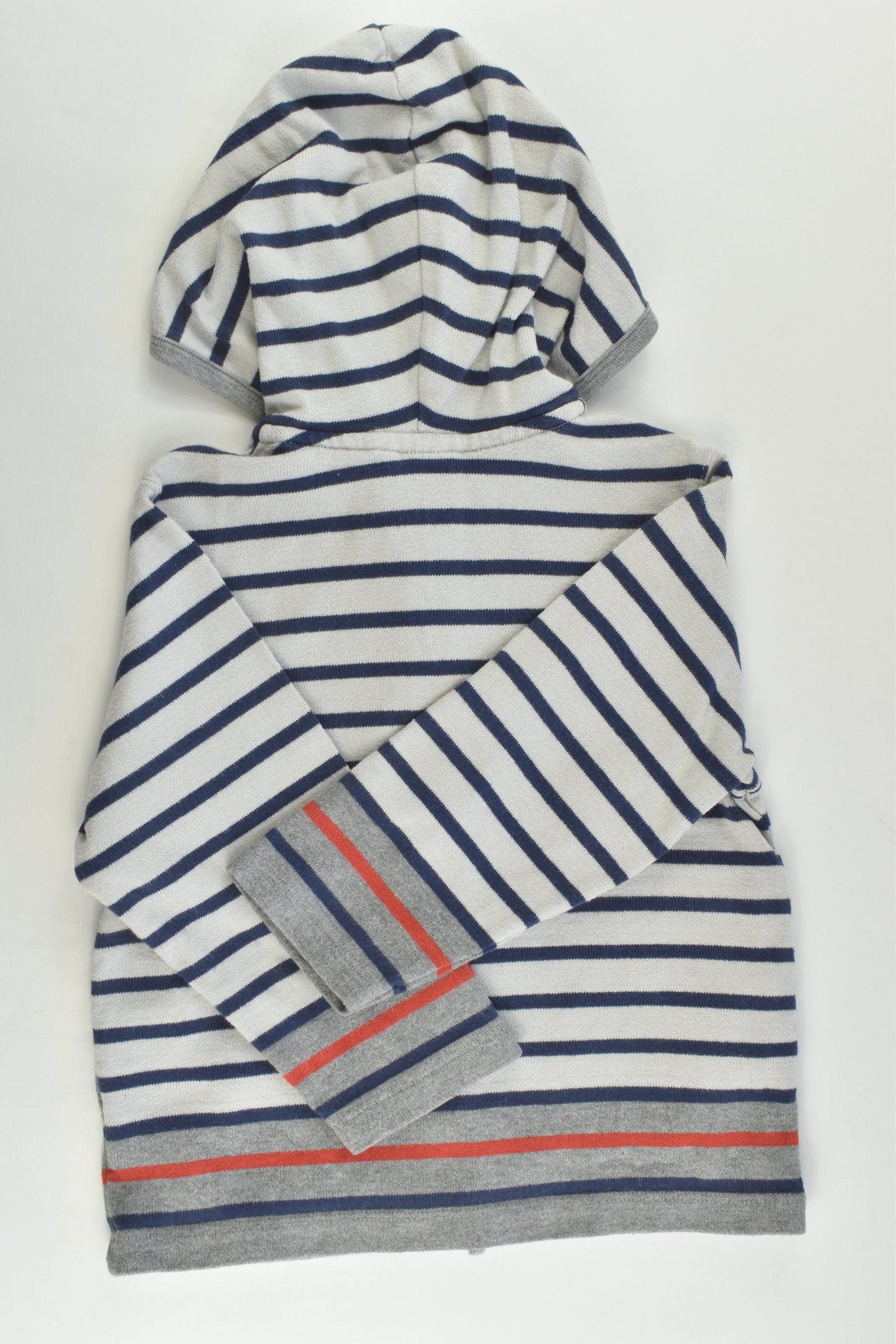 Petit Bateau (France) Size 3-4 (4 years, 102 cm) Striped Zip Hooded Jumper