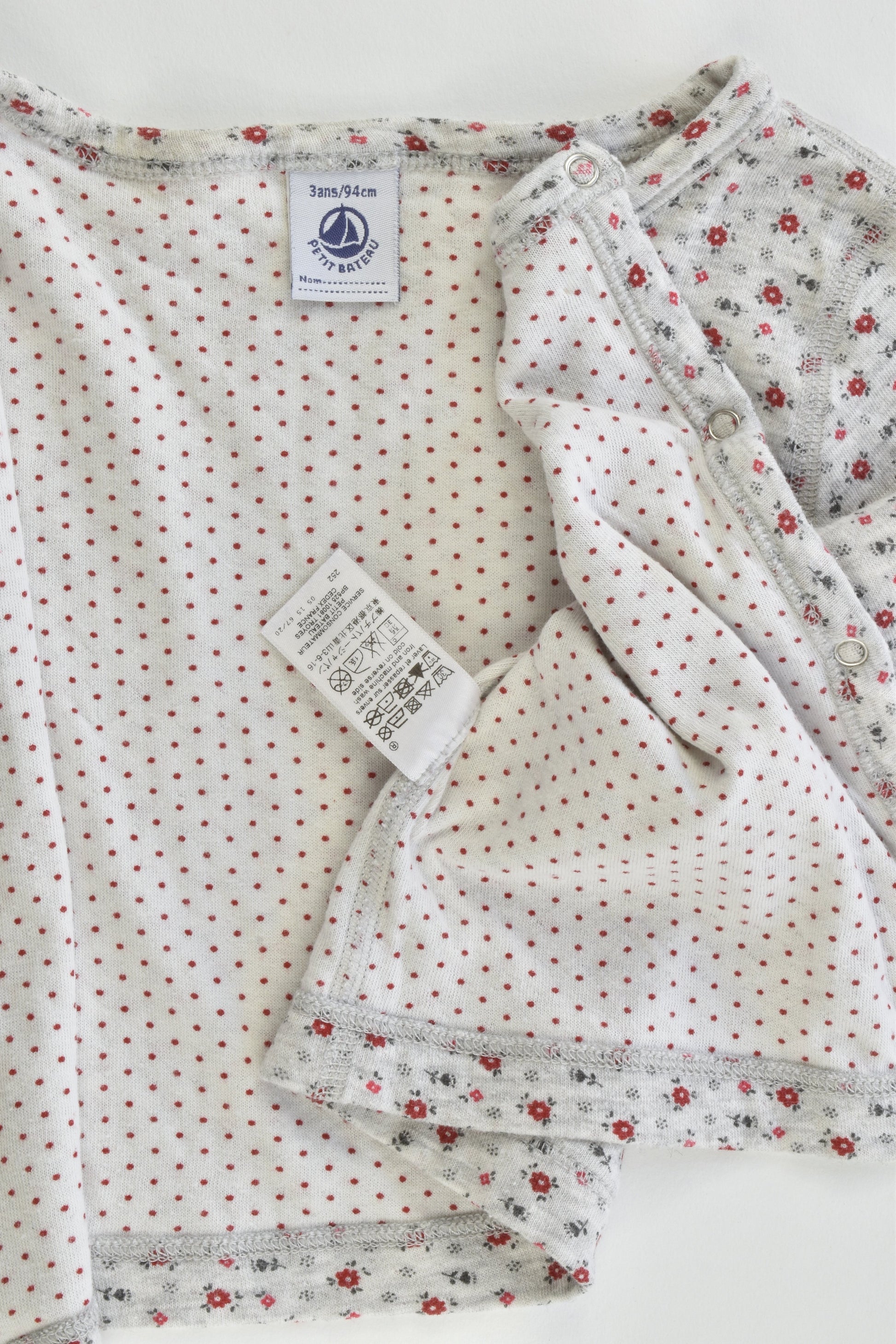 Petit Bateau (France) Size 3 years (94 cm) Floral Cardigan