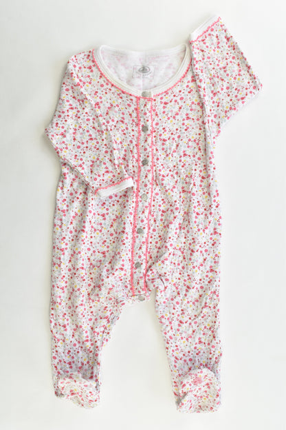 Petit Bateau (France) Size 6 months (67 cm, 00) Liberty Print Footed Romper