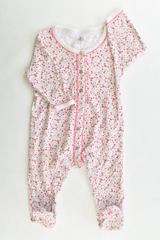 Petit Bateau (France) Size 6 months (67 cm, 00) Liberty Print Footed Romper