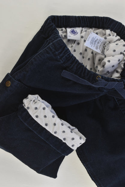 Petit Bateau Size 0-1 (18 months, 81 cm) Lined Nautical Cord Pants