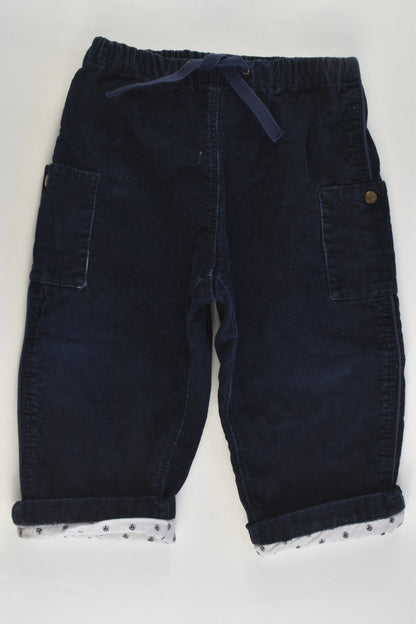 Petit Bateau Size 0-1 (18 months, 81 cm) Lined Nautical Cord Pants